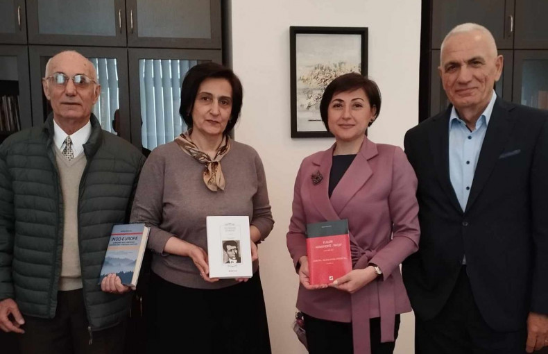 Varuzhan and Perch Piranyan, influential figures of the Armenian community of Albania, visited the National Library of Armenia